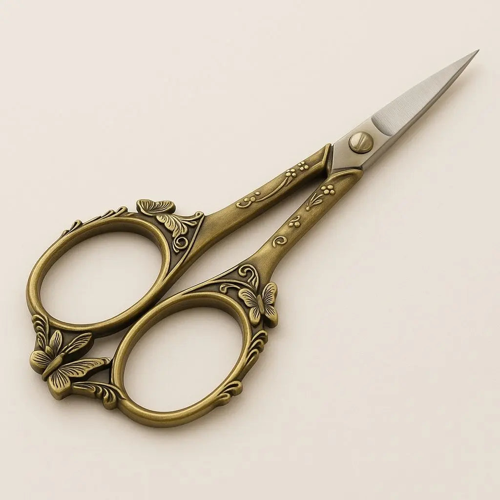 Ornate craft scissors butterfly floral handle embroidery sewing stainless steel precision cutting