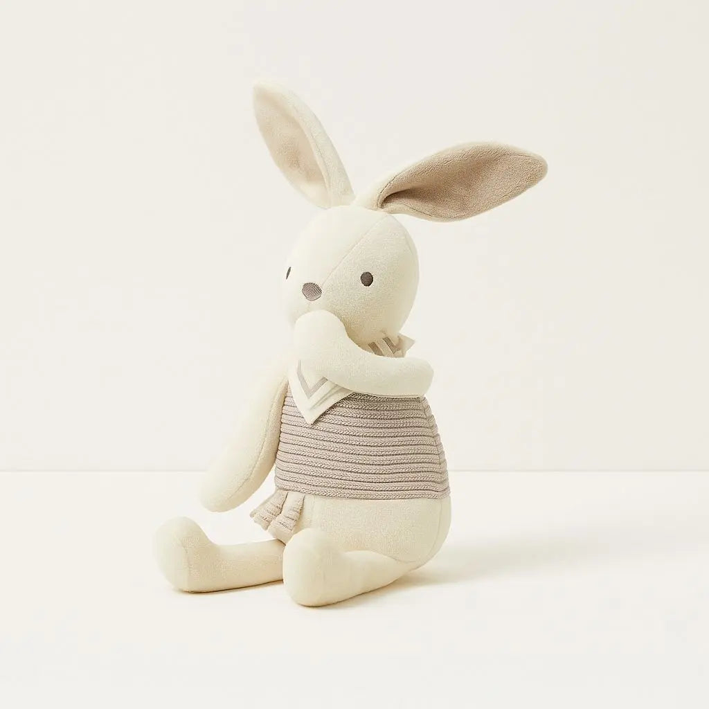 Premium baby stuffed animal bunny with long ears, lightweight soft plush toy ideal for nursery decor