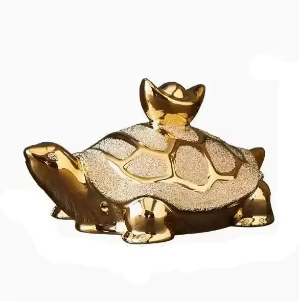 Luma Gold Tortoise Sculpture Inovessa