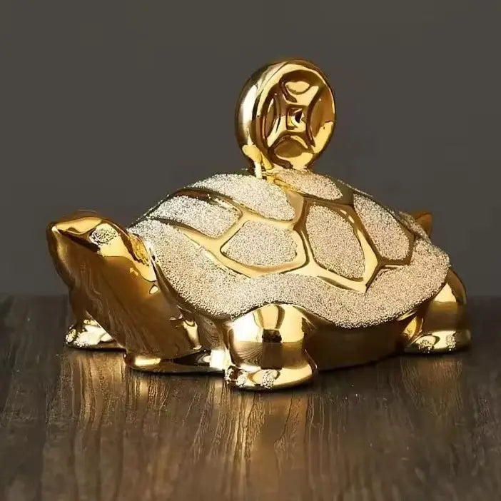 Luma Gold Tortoise Sculpture Inovessa