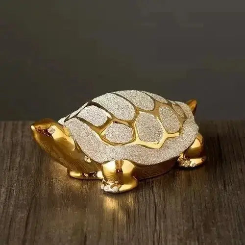 Luma Gold Tortoise Sculpture Inovessa