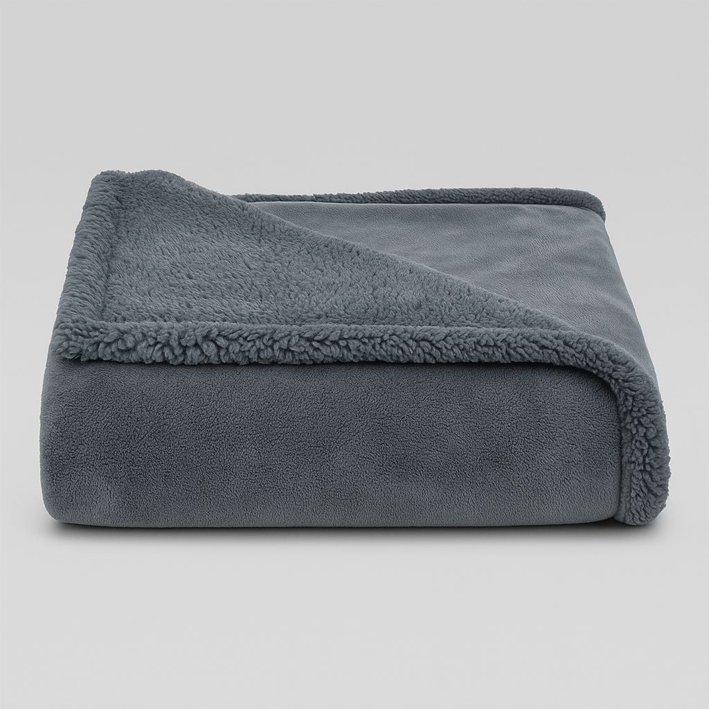 Gray waterproof blanket for bed