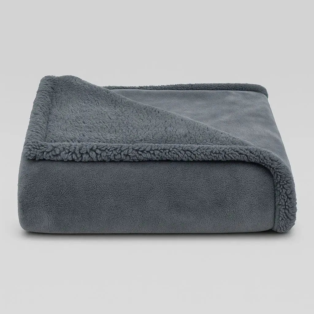 Gray waterproof blanket for bed