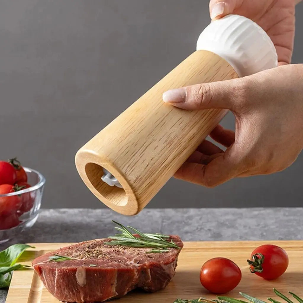 Pepper grinder mechanism with ceramic burr mill for manual grinding and consistent spice texture