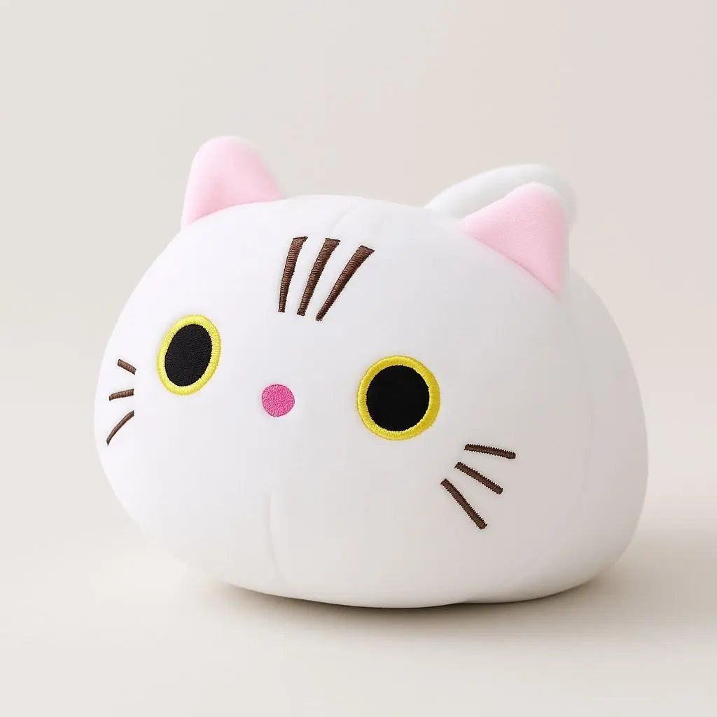 Kawaii cat cushion crafted from plush fabric bringing cute charm to any home decor space