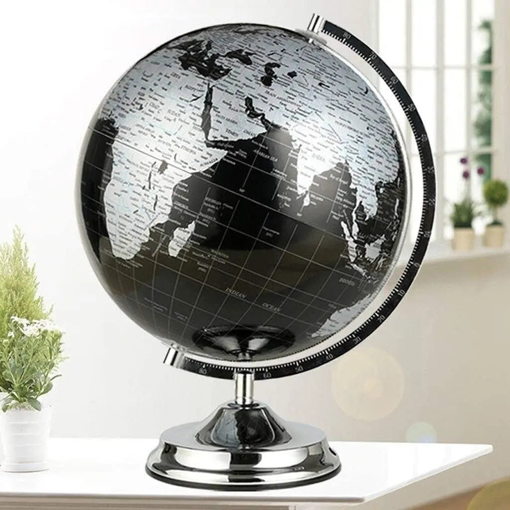 Compact desk globe set with detailed world map display, professional office decoration gift