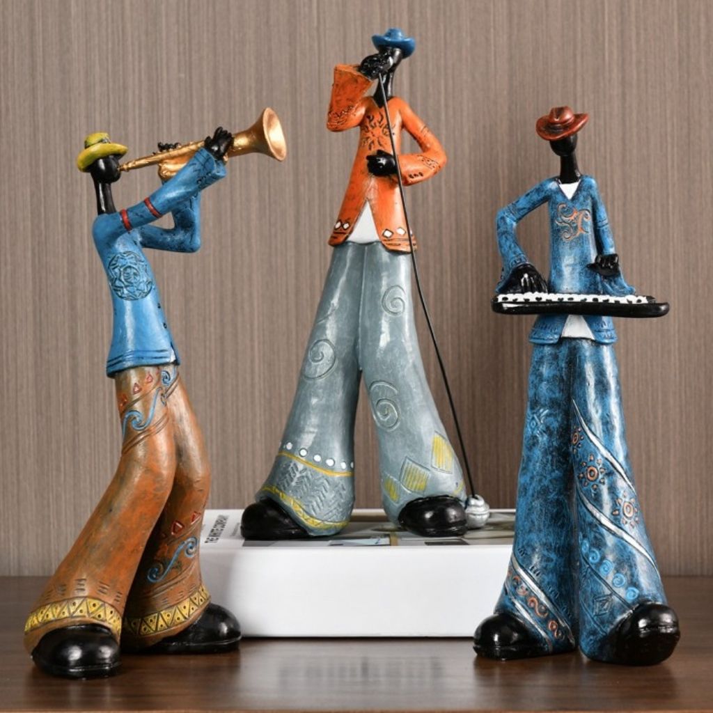 Musician figurine collection with authentic retro design enhances any space with vintage music charm