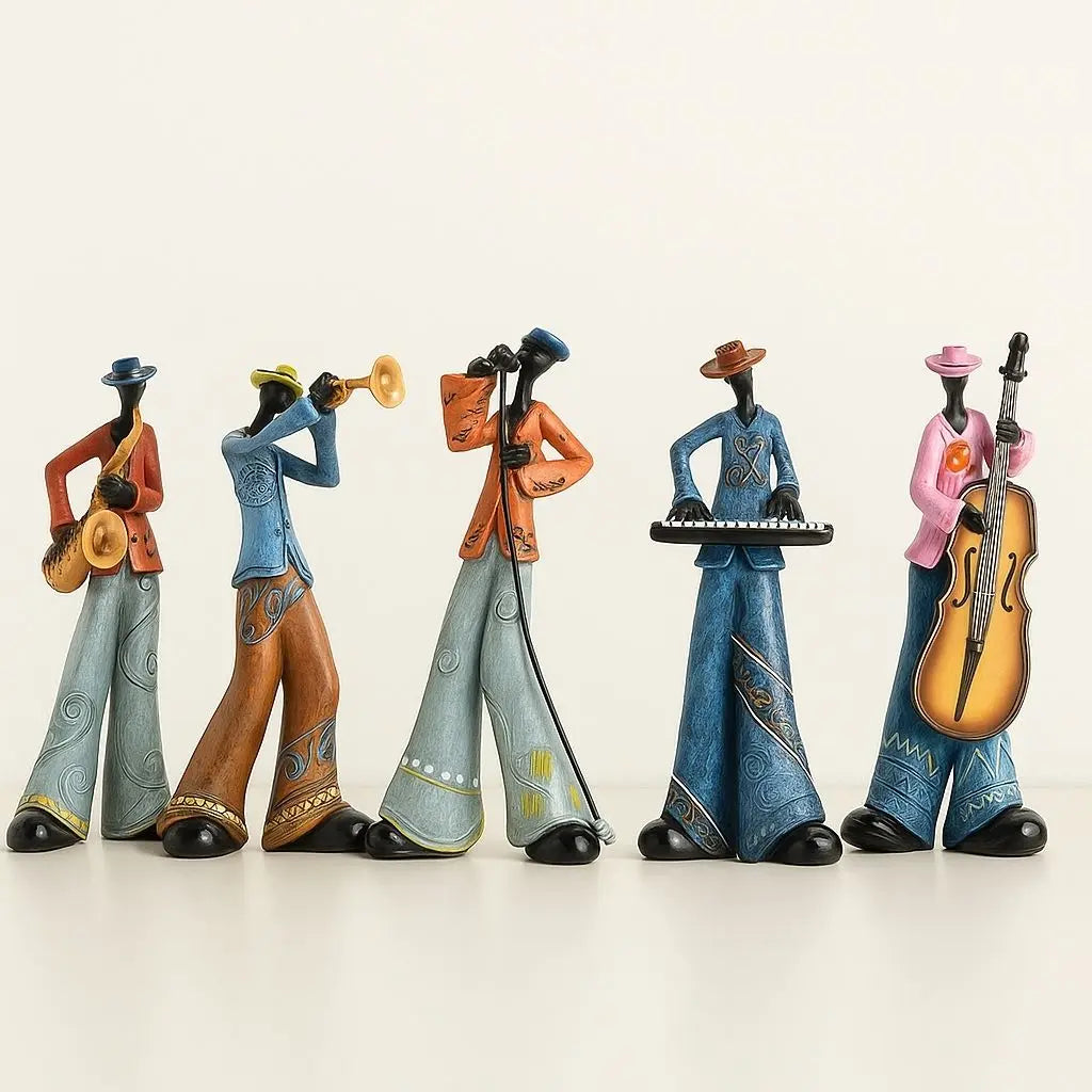 Vintage music figurines with detailed retro styling perfect for music enthusiast home decoration
