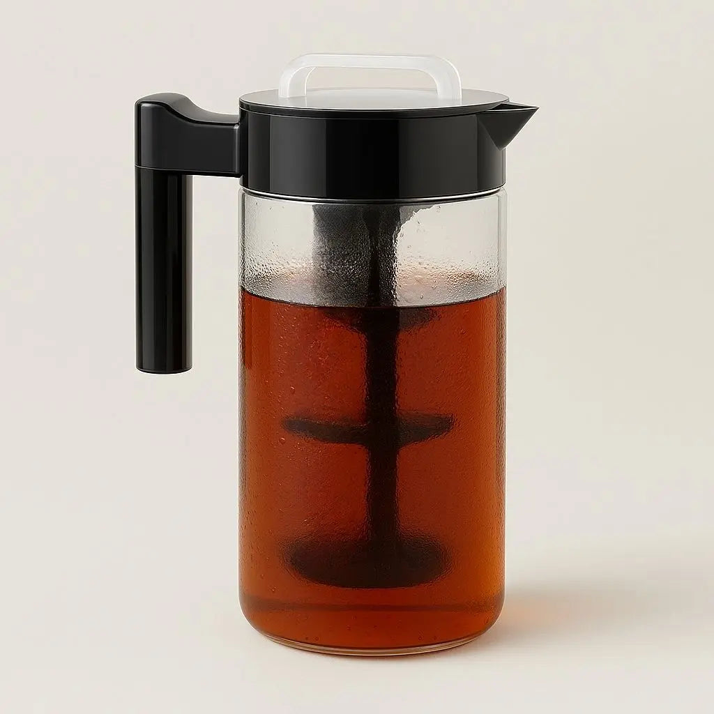 Premium glass cold brew pitcher with sleek design for smooth iced coffee brewing at home