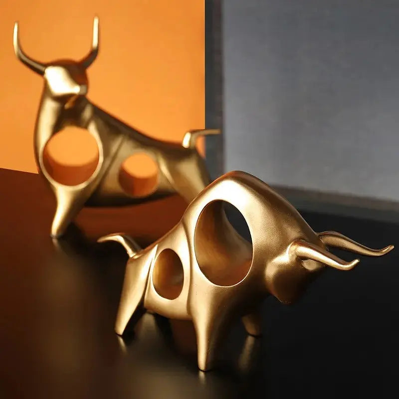Noir Aureum Bull Sculptures