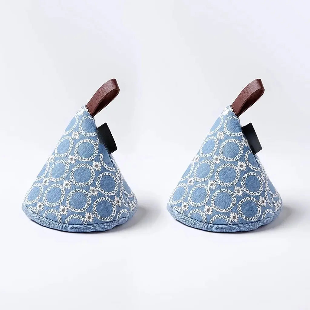 Nordic quilted oven mitts with cone shape design offering superior heat protection for kitchen use