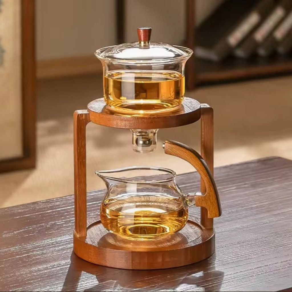 Premium glass tea infuser set - Orvanna automatic tea maker with smart brewing system and matching cup holders