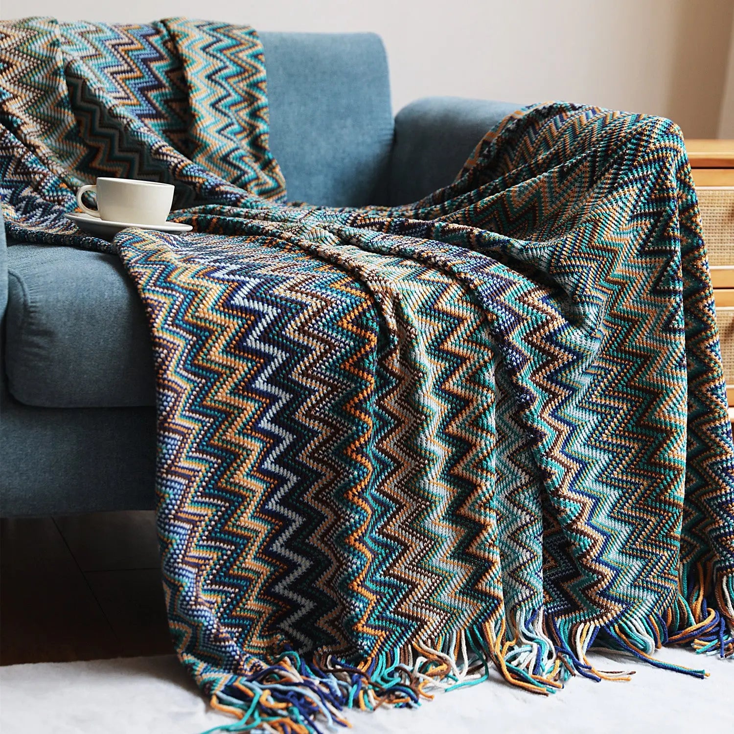 Owen Colorful Chevron Coverlet Inovessa