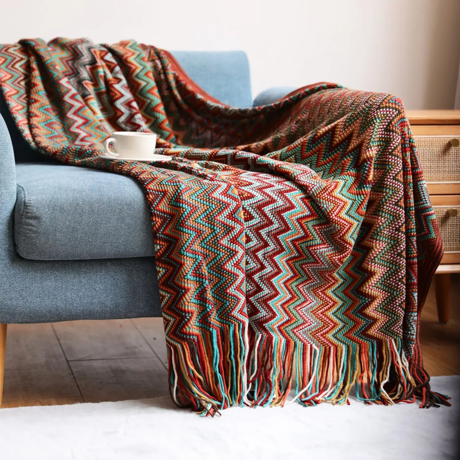 Owen Colorful Chevron Coverlet Inovessa