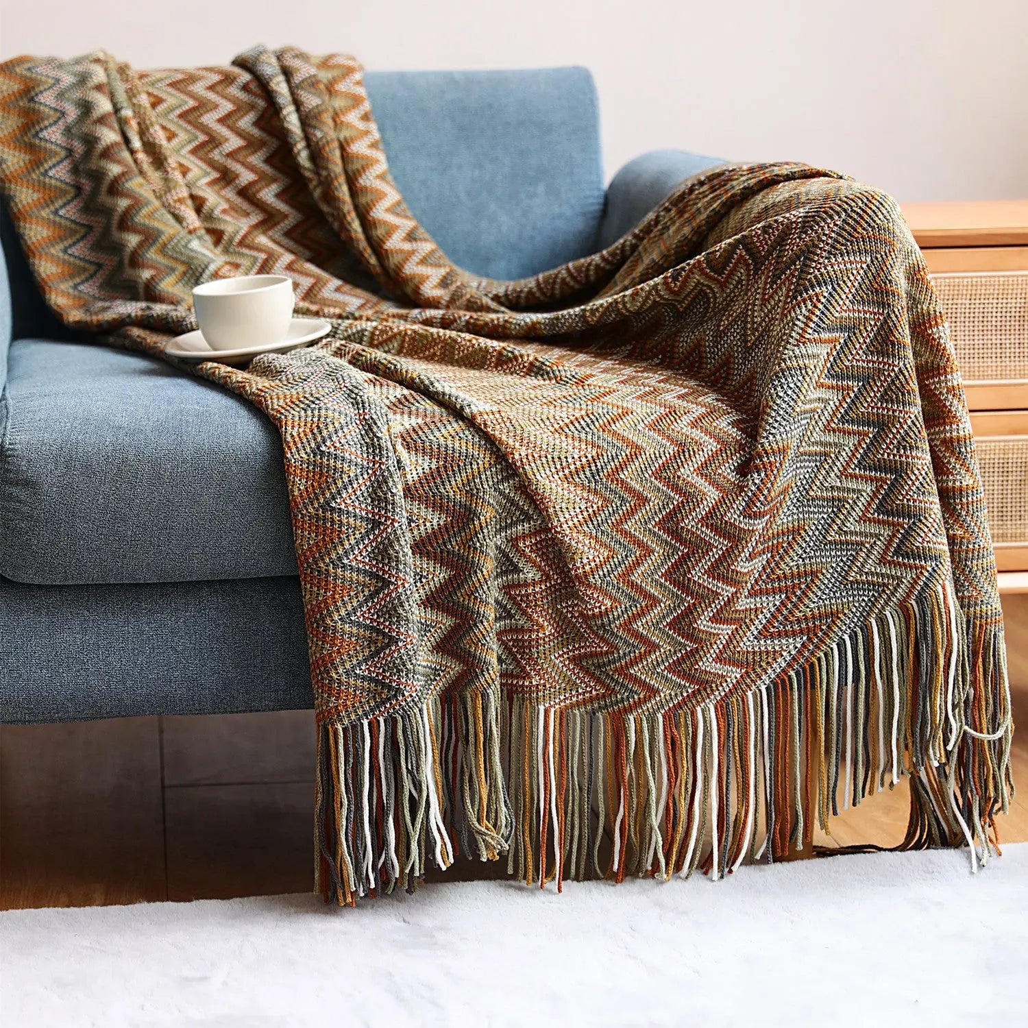 Owen Colorful Chevron Coverlet Inovessa