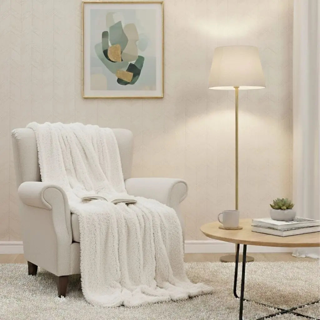 Soft beige polyester photography blanket for newborn photo shoots and home decor