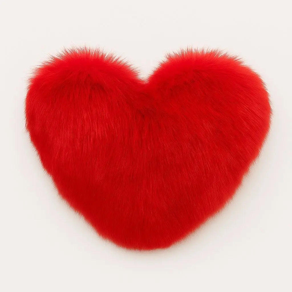 Heart shaped decorative throw pillow with soft plush fabric and fiber filling for sofa bedroom decor