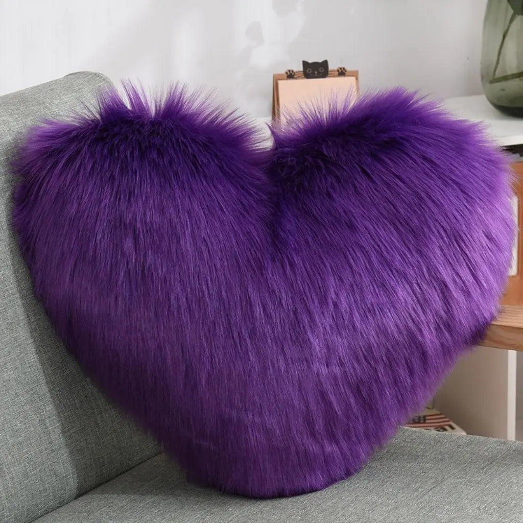 Heart pillow with soft plush fabric Nordic inspired decorative accent cushion for modern home