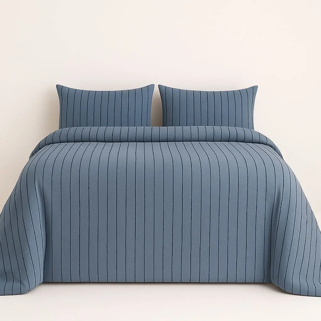 Bedroom styled with microfiber quilt cover set, comfortable polyester bedding perfect for home decor and daily use