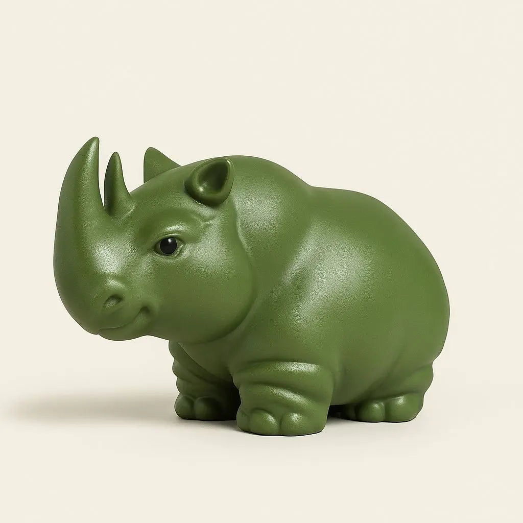 Clay rhino tea pet ornament handcrafted purple sand figurine for traditional tea ceremony decor