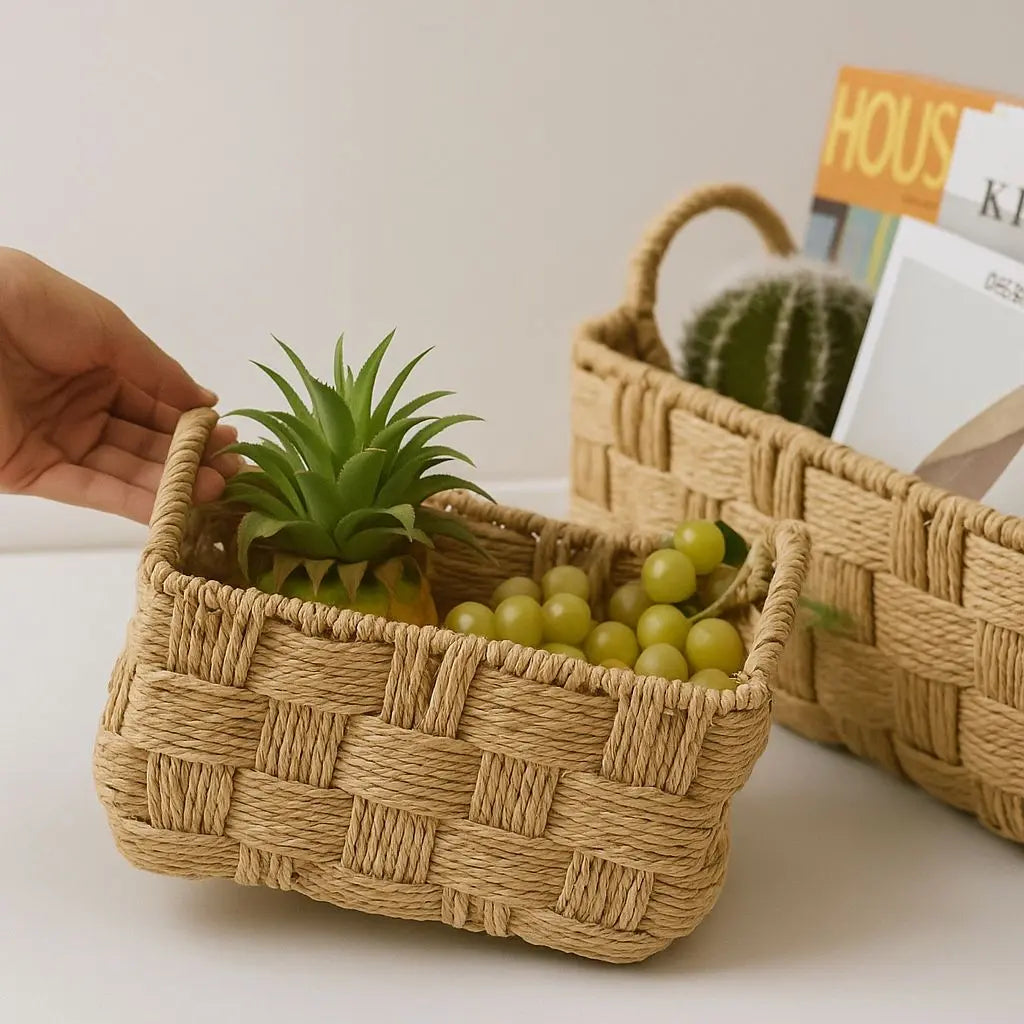 Rosa Handwoven Storage Rope Baskets Inovessa