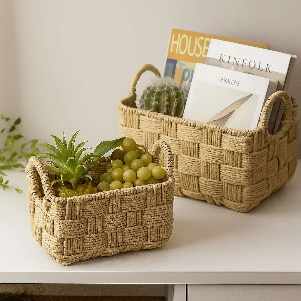Rosa Handwoven Storage Rope Baskets Inovessa