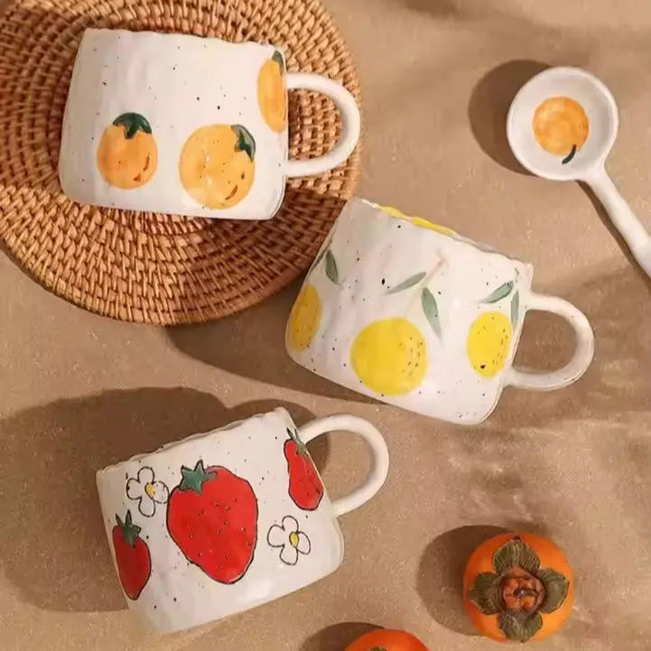 Rustic Fruit Ceramic Mug Inovessa
