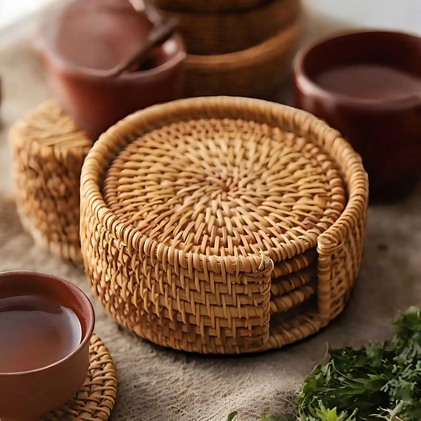 Cestino Coffee & Tea Bamboo Coasters Inovessa