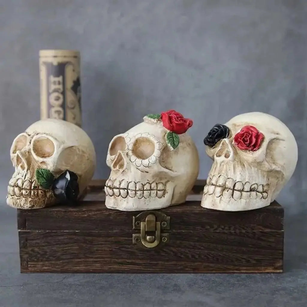 LED skull lamp with realistic bone detailing, perfect Halloween decor for haunted house displays