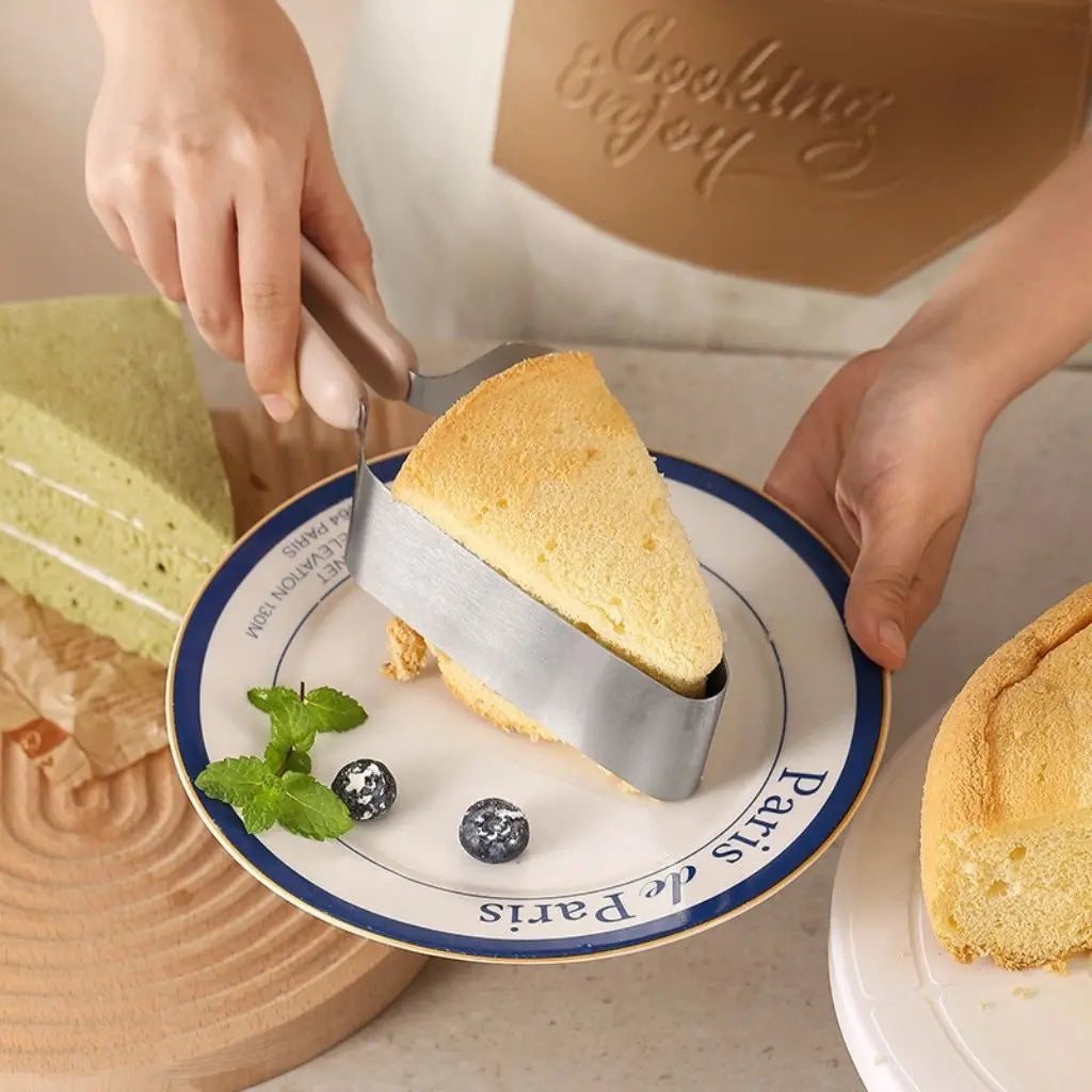 Durable stainless steel cake server featuring sharp blade for clean cake slices and easy serving.