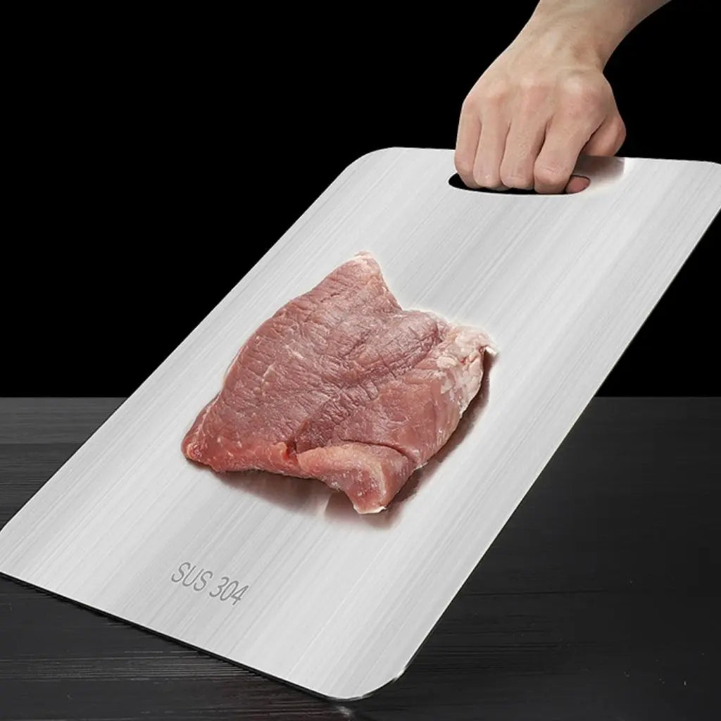 Antibacterial stainless steel prep board with easy-clean surface for professional kitchen food safety