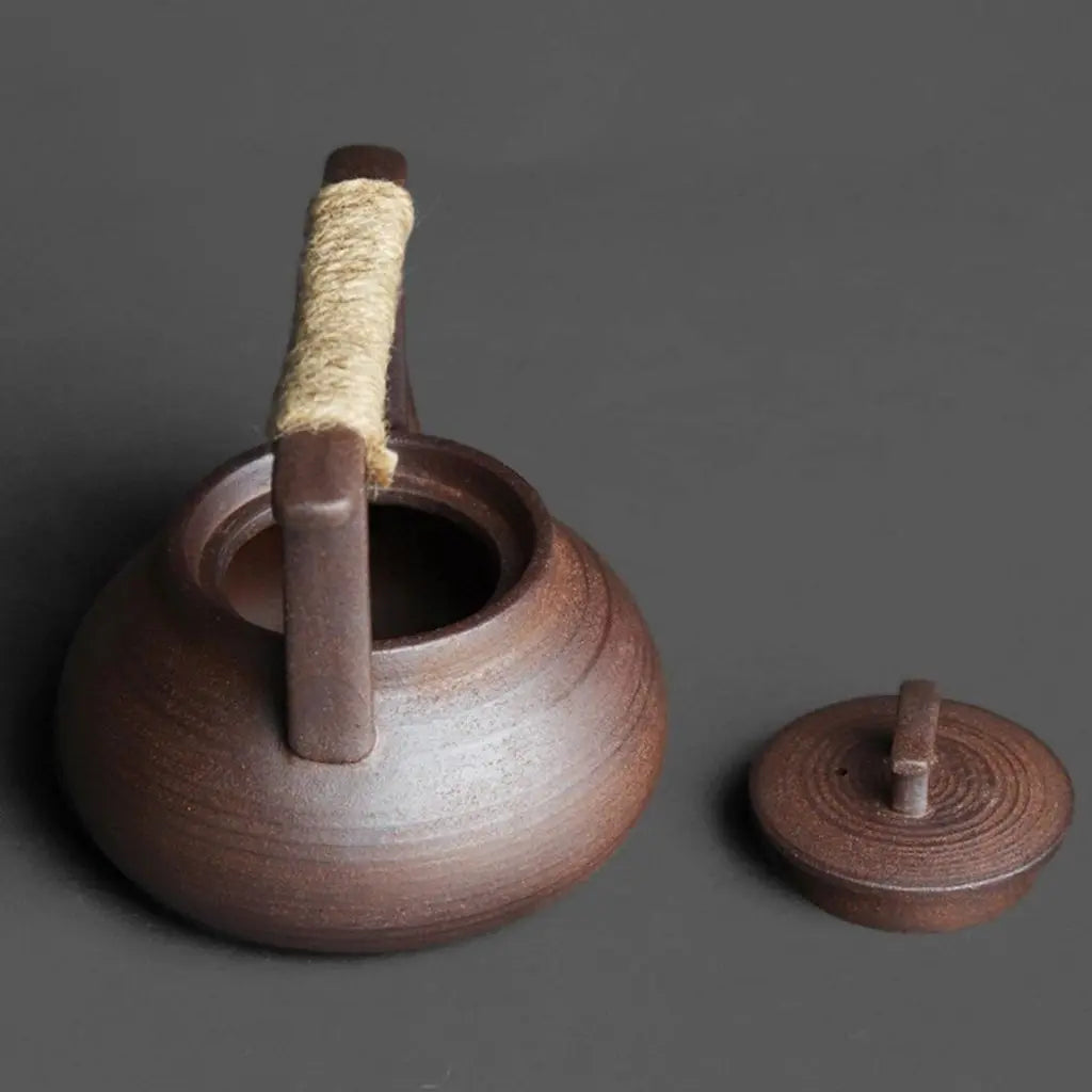 Compact ceramic stoneware teapot 350ml capacity ideal for portable tea brewing and daily use