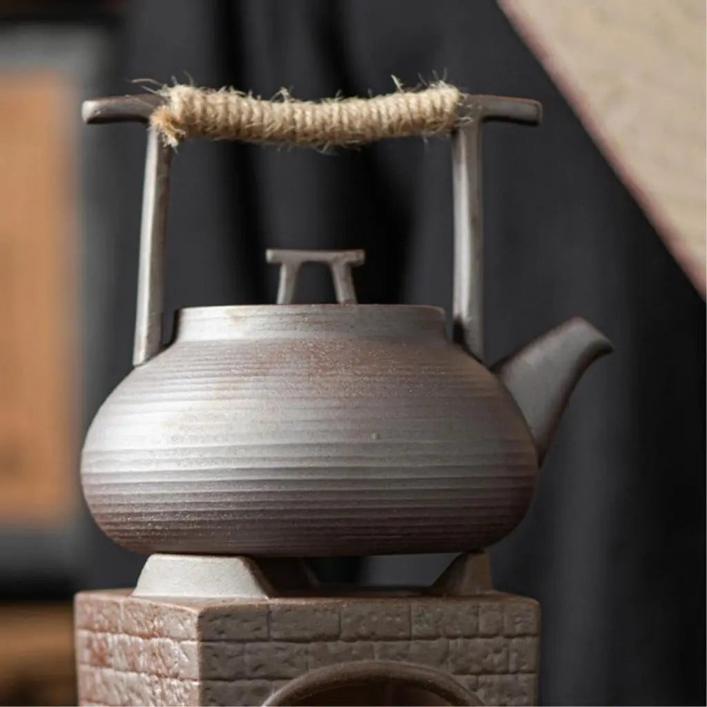 Handcrafted ceramic teapot with artisan stoneware finish for traditional tea ceremony brewing