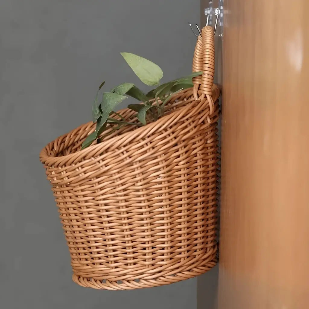 Artisan-crafted wicker basket featuring secure lid design, sustainable rattan storage solution