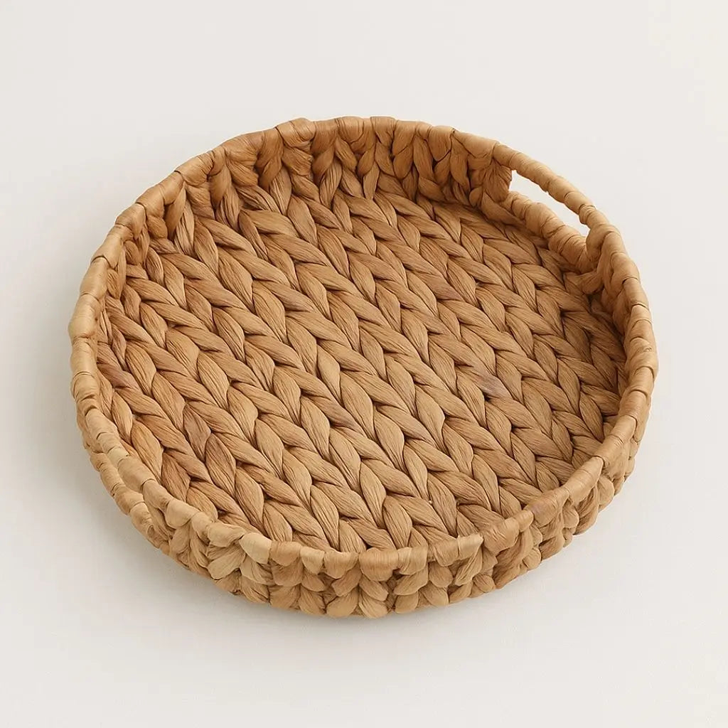 Durable rattan storage basket with handwoven natural fiber design for efficient home organization