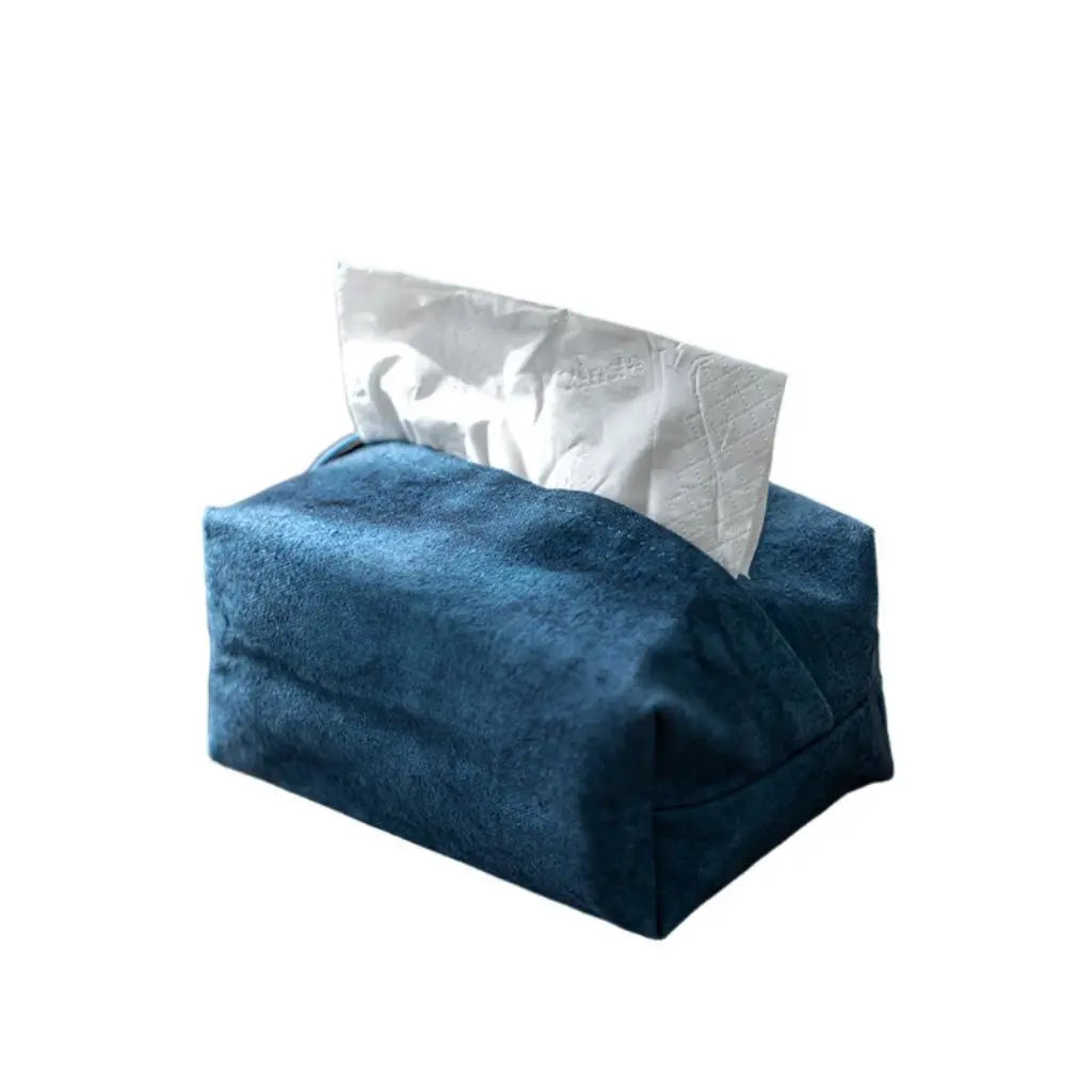 Versatile suede tissue holder adapts to multiple rooms with coordinated style for seamless home decor