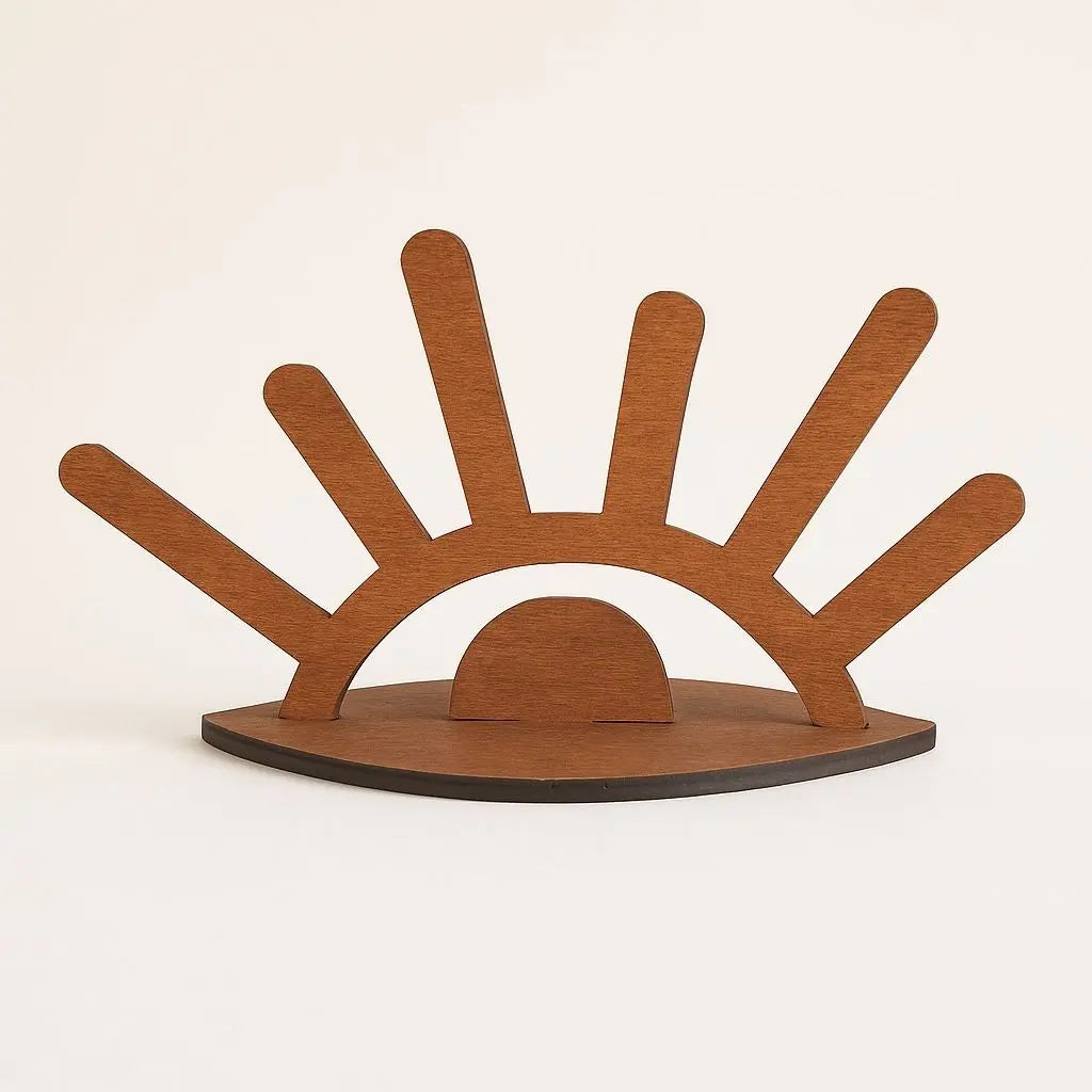 Ring organizer wooden holder - sunburst jewelry display stand vanity bedroom accessories