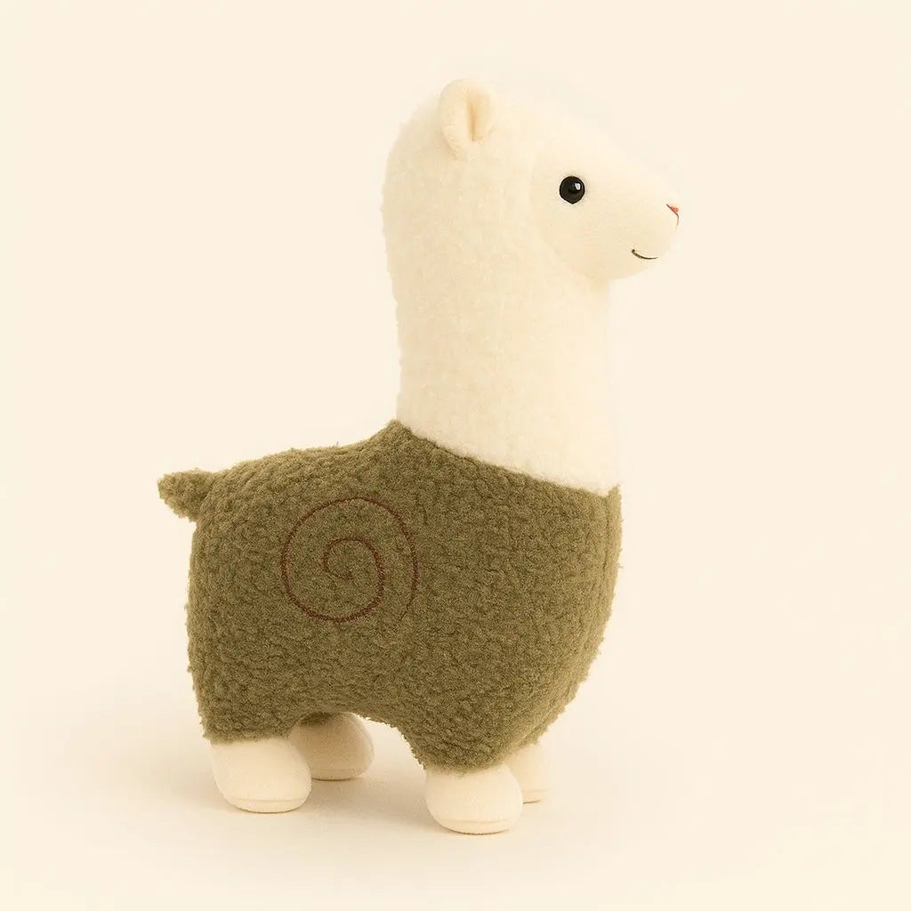 Premium brown llama stuffed animal toy with detailed stitching safe for children play
