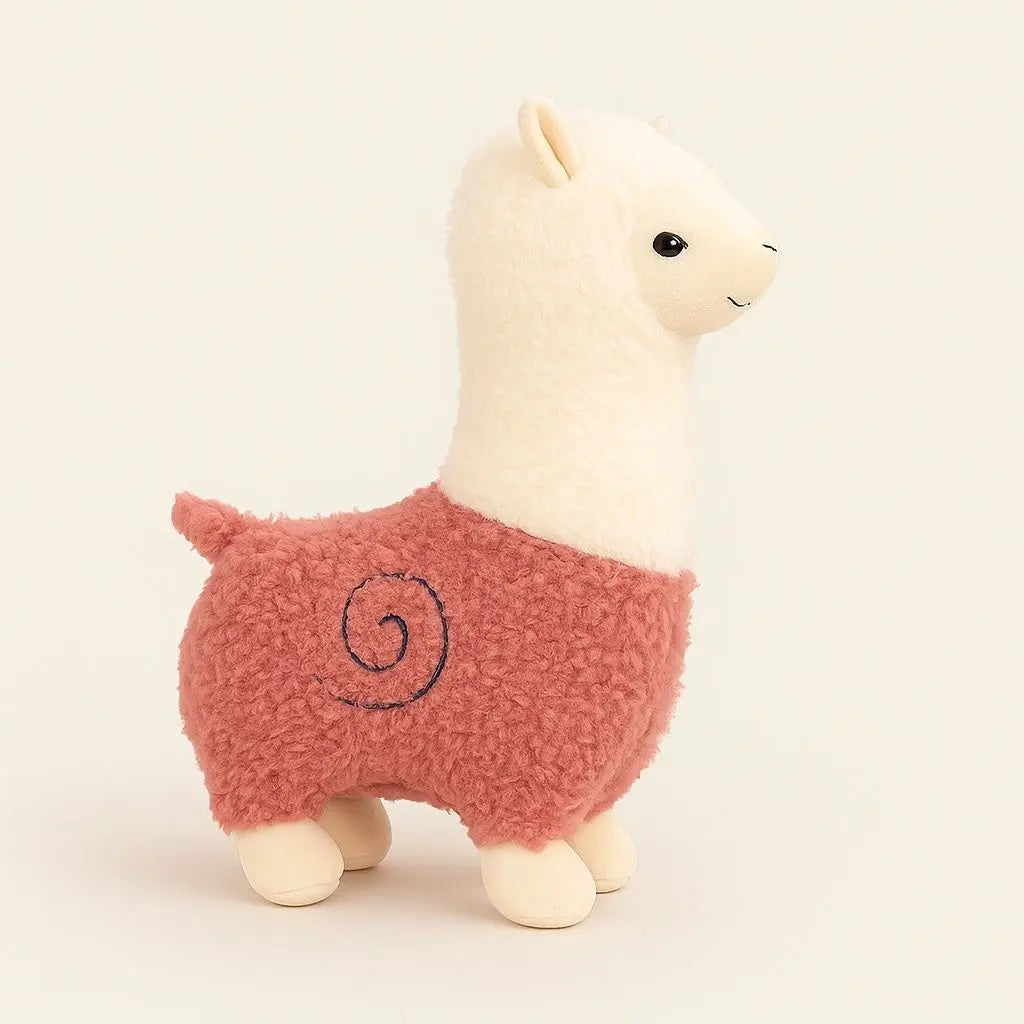 Soft llama plushie toy available in multiple sizes brown color premium quality materials