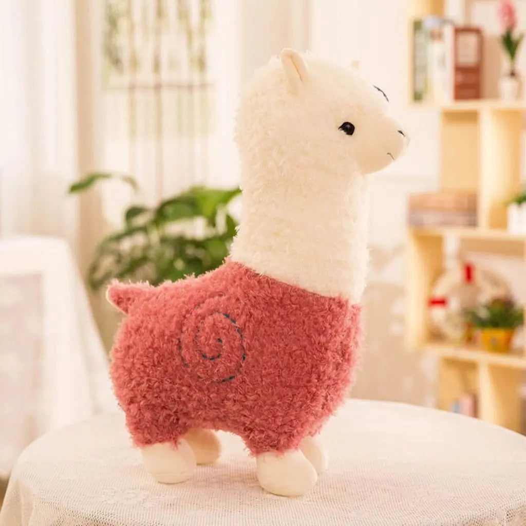 Plush llama toy with smooth stitching brown color ideal children's bedroom playroom decor
