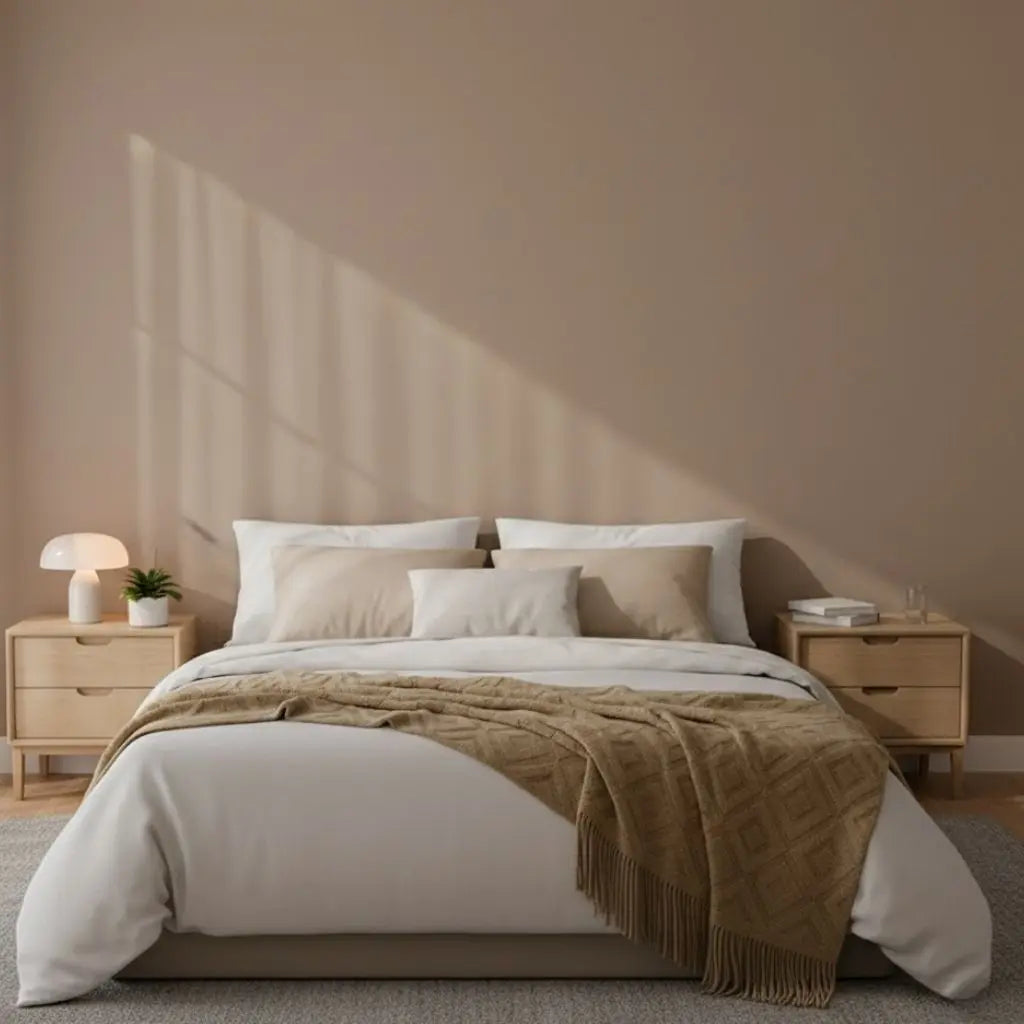 Jacquard knit throw blanket artfully draped showing texture and fringe for interior styling