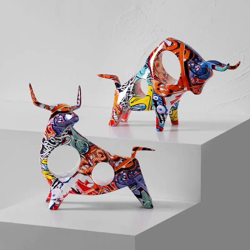 Toroh Graffiti Bull Figurines Inovessa