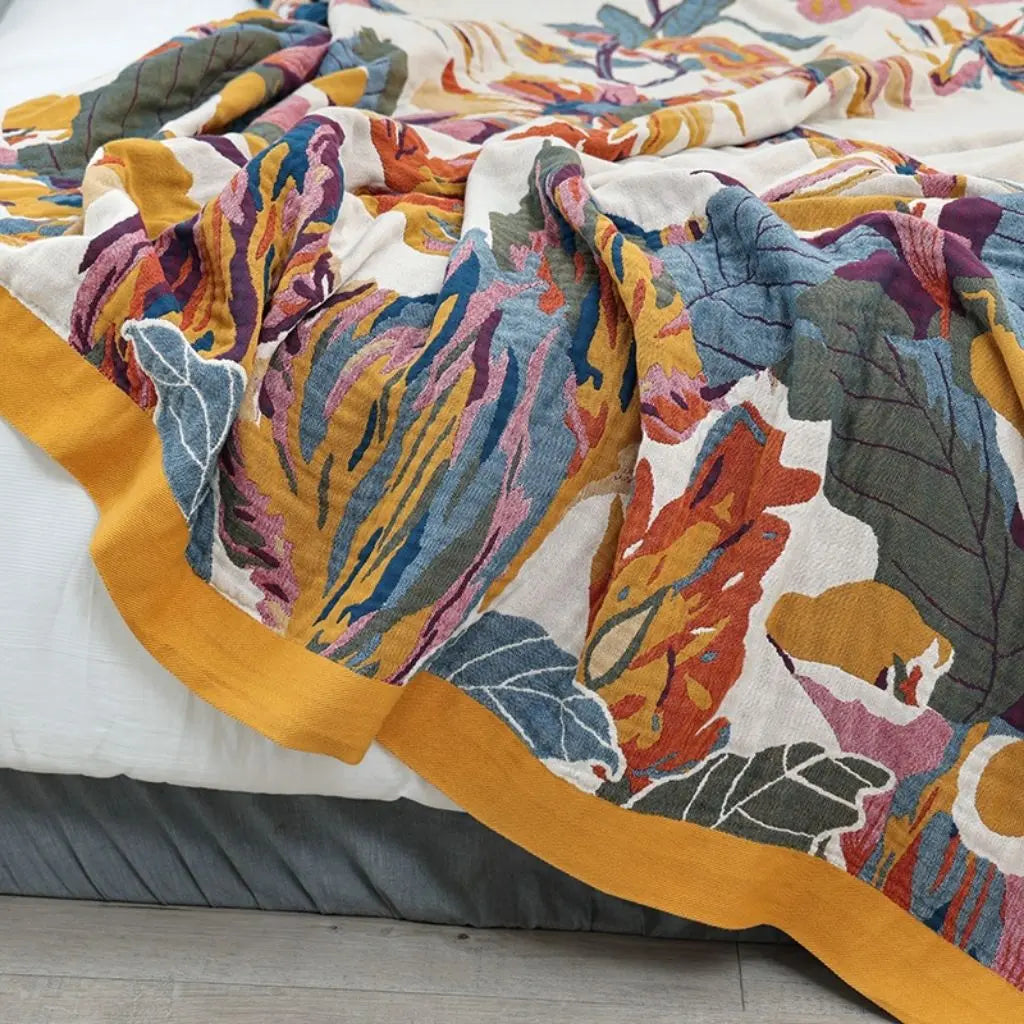 Cotton gauze coverlet quilt for bedroom styling and comfortable bed layering