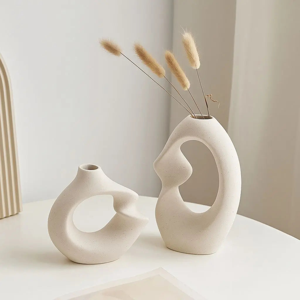 Twig Flow Nordic Ceramic Vase Set Inovessa