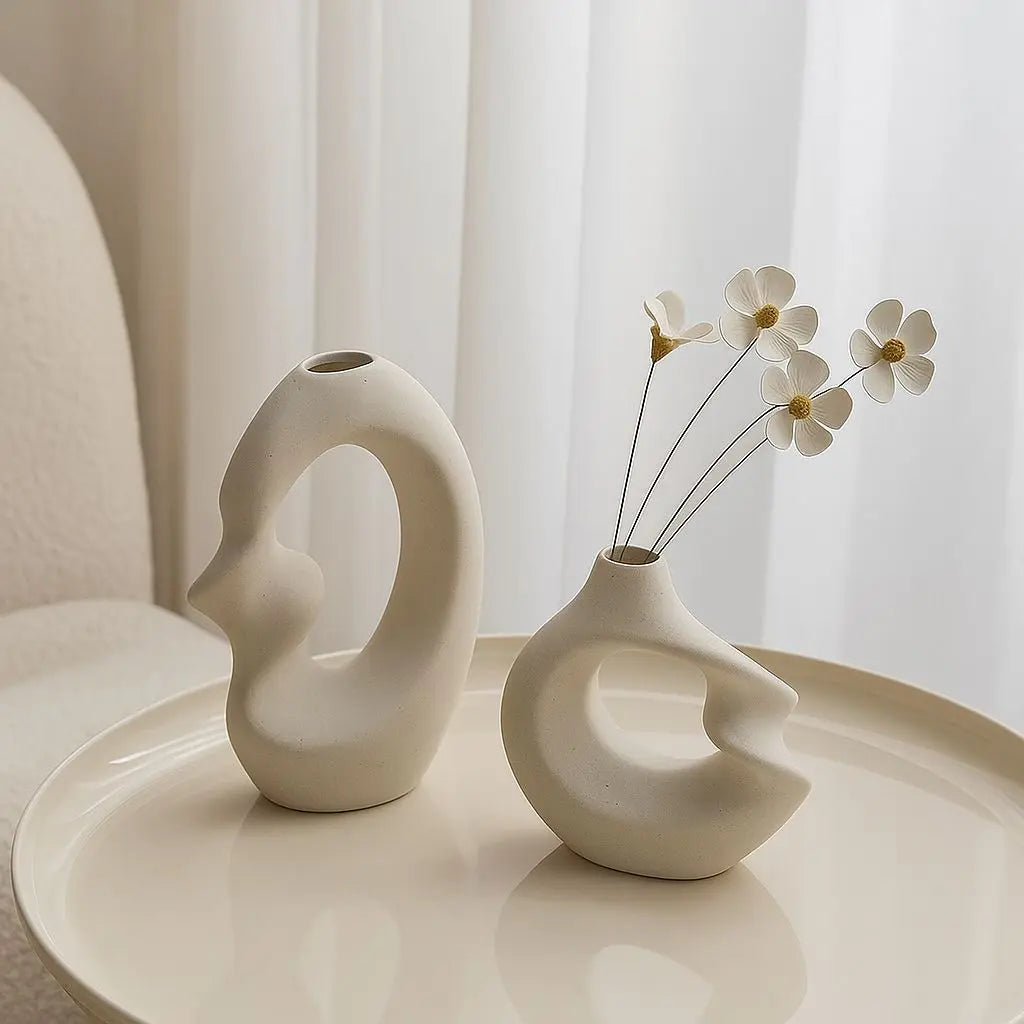 Twig Flow Nordic Ceramic Vase Set Inovessa
