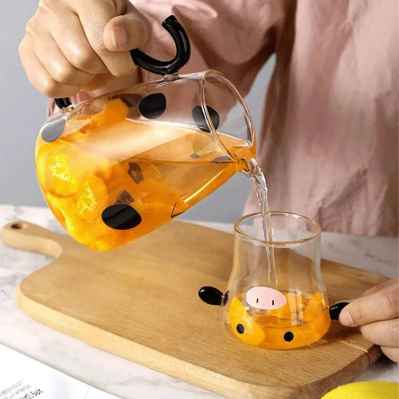 Udderly Glass Kettle & Cup Set Inovessa