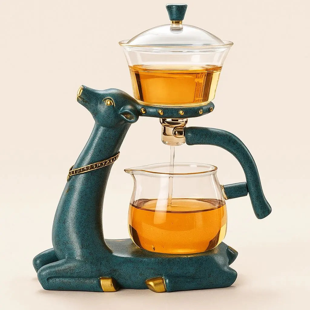 Elaphos Deer Glass Teapot – Heat-Resistant Borosilicate Infuser Set Inovessa