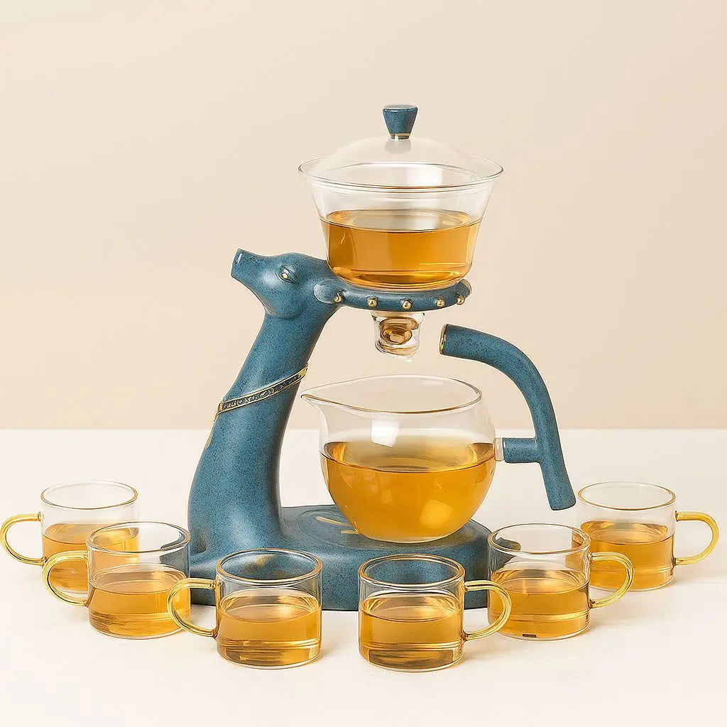Elaphos Deer Glass Teapot – Heat-Resistant Borosilicate Infuser Set Inovessa