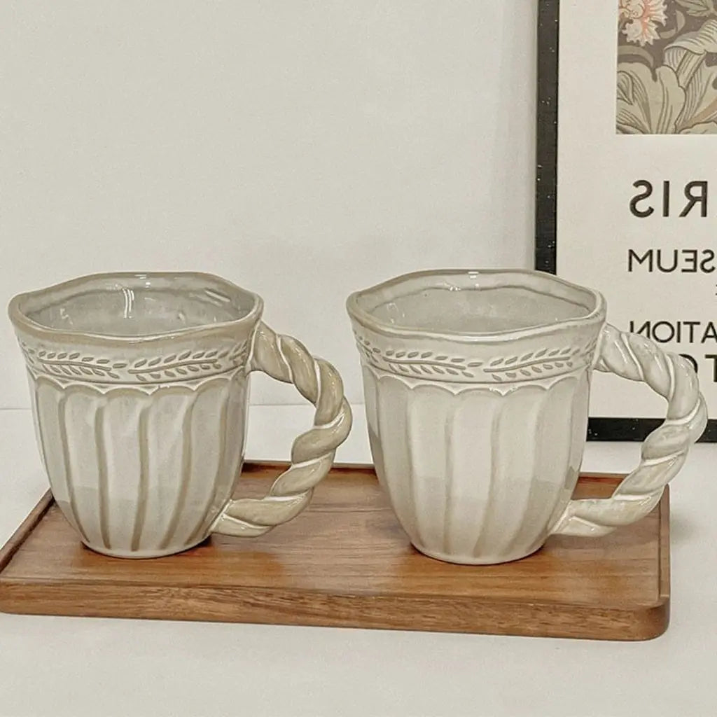 Vintage coffee mug crafted from durable ceramic, essential for coffee lovers and kitchen collections