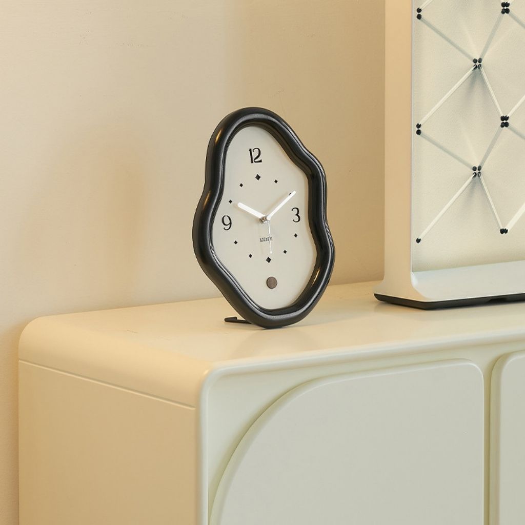 Modern wooden sculptural timepiece serving as designer home decor with artistic function and premium design